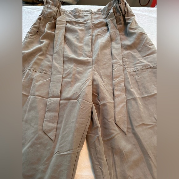 🎉Prologue Trousers W/Decorative Waistband & Sash Greige Color Size M - Picture 7 of 11